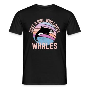 Juste une fille qui aime les baleines Orques - T-shirt homme - noir - Devant - AI Model Male 178 light (178cm)