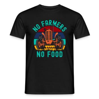 Pas d’agriculteurs pas de tracteur alimentaire - T-shirt homme - noir - Devant - AI Model Male 178 light (178cm)