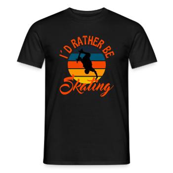 Ich würde lieber Skating Skateboard sein - Männer T-Shirt - Schwarz - Vorne - AI Model Male 178 light (178cm)