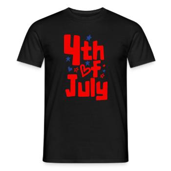 4th of July USA Celebration 1776 Stars - Men's T-Shirt - black - Front - AI Model Male 178 light (178cm)