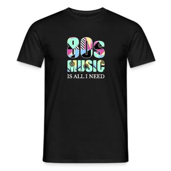 80er Jahre Musik ist alles, was ich achtziger Jahre Retro - Männer T-Shirt - Schwarz - Vorne - AI Model Male 178 light (178cm)