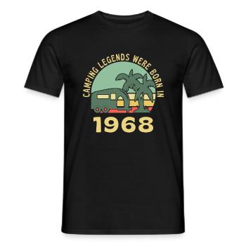 Camping legenden Geboren 1968 Caravan - Männer T-Shirt - Schwarz - Vorne - AI Model Male 178 light (178cm)