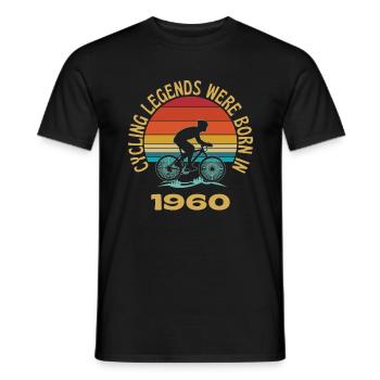 Cycling Legends Were Born In 1960 - Men's T-Shirt - black - Front - AI Model Male 178 light (178cm)