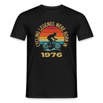 Les légendes du cyclisme sont nées en 1976 - T-shirt homme - noir - Devant - AI Model Male 178 light (178cm)