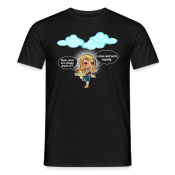 Maman, de quoi sont faits les nuages ? - T-shirt homme - noir - Devant - AI Model Male 178 light (178cm)