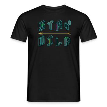Stay wild in 3D, ein cooles Statement - Männer T-Shirt - Schwarz - Vorne - AI Model Male 178 light (178cm)