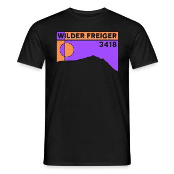 Wild Freiger Mountain Tour Red Ridge Summit Altitude - Men's T-Shirt - black - Front - AI Model Male 178 light (178cm)