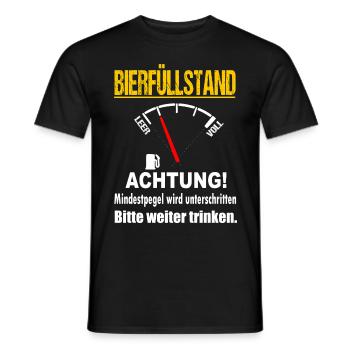 Bierfüllstand Bitte Weiter Trinken Bier Saufen Fun - Männer T-Shirt - Schwarz - Vorne - AI Model Male 178 light (178cm)