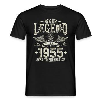 Légende du motard depuis 1955 - T-shirt homme - noir - Devant - AI Model Male 178 light (178cm)