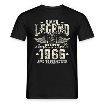 Légende du motard depuis 1966 - T-shirt homme - noir - Devant - AI Model Male 178 light (178cm)