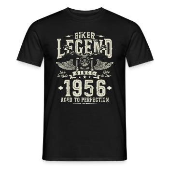 Légende du motard depuis 1956 - T-shirt homme - noir - Devant - AI Model Male 178 light (178cm)