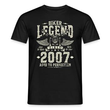 Légende du motard depuis 2007 - T-shirt homme - noir - Devant - AI Model Male 178 light (178cm)