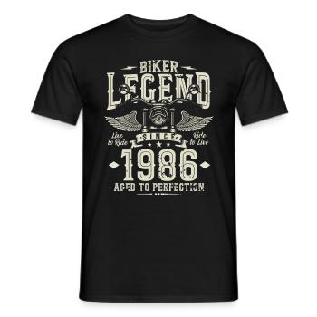 Légende du motard depuis 1986 - T-shirt homme - noir - Devant - AI Model Male 178 light (178cm)