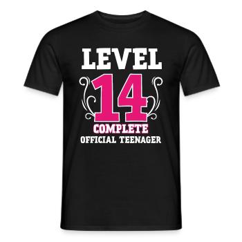 14e anniversaire fille cadeau adolescent 14 ans - T-shirt homme - noir - Devant - AI Model Male 178 light (178cm)