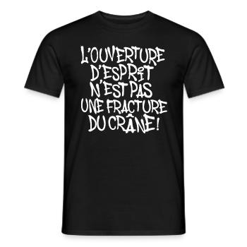 L' OUVERTURE D'*SPRIT PAS UNE FRACTURE DU CRANE - T-shirt homme - noir - Devant - AI Model Male 178 light (178cm)