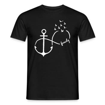 Unendlichkeit Familie fliegende Vögel Anker - Männer T-Shirt - Schwarz - Vorne - AI Model Male 178 light (178cm)