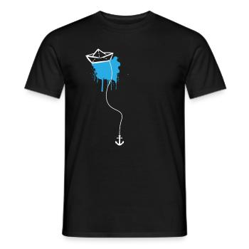 Papierschiff Meer Papierboot Papierschiffchen - Männer T-Shirt - Schwarz - Vorne - AI Model Male 178 light (178cm)