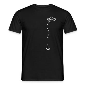 Papierschiff Meer Papierboot Papierschiffchen - Männer T-Shirt - Schwarz - Vorne - AI Model Male 178 light (178cm)