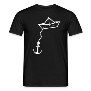 Papierschiff Meer Papierboot Papierschiffchen - Männer T-Shirt - Schwarz - Vorne - AI Model Male 178 light (178cm)