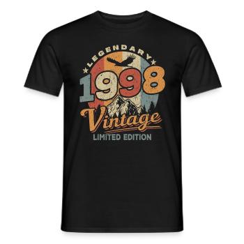 Anniversaire 1998 - 25 ans - T-shirt homme - noir - Devant - AI Model Male 178 light (178cm)