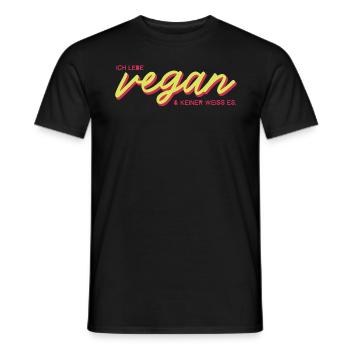 Ich lebe VEGAN und keiner weiß es. - Männer T-Shirt - Schwarz - Vorne - AI Model Male 178 light (178cm)