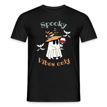 Funny Halloween Ghost - Men's T-Shirt - black - Front - AI Model Male 178 light (178cm)