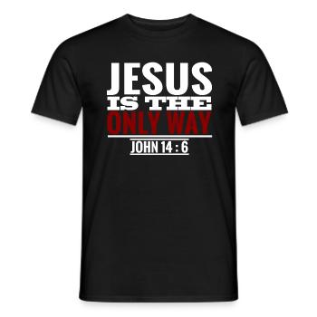 Seul moyen Jésus verset biblique Dieu chrétien - T-shirt homme - noir - Devant - AI Model Male 178 light (178cm)