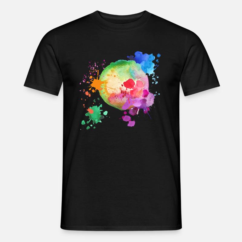 Farbexplosion - Männer T-Shirt - Schwarz