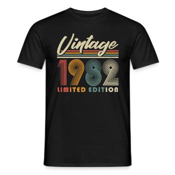 1982 Jahrgang Vintage Retro Geburtstag - Männer T-Shirt - Schwarz - Vorne - AI Model Male 178 light (178cm)