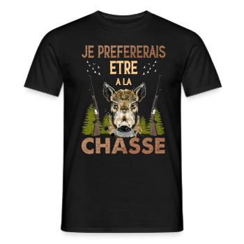 Chasse Message Pour Chasseur - T-shirt homme - noir - Devant - AI Model Male 178 light (178cm)