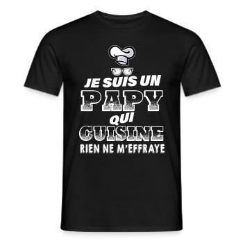 Mon Papy Aime Cuisiner Citation Marrante Papi - T-shirt homme - noir - Devant - AI Model Male 178 light (178cm)