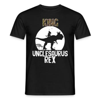 King Unclesaurus Uncle Funny Gift For Uncle - Men's T-Shirt - black - Front - AI Model Male 178 light (178cm)