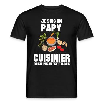 Papy Aime La Cuisine Cadeau Homme Cuisinier - T-shirt homme - noir - Devant - AI Model Male 178 light (178cm)