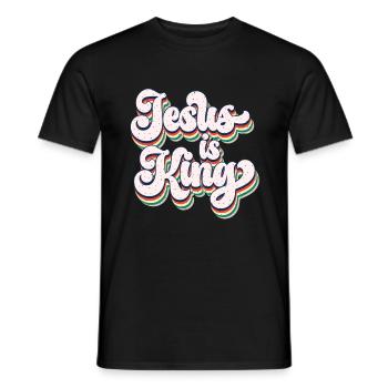 Jésus est roi - T-shirt homme - noir - Devant - AI Model Male 178 light (178cm)