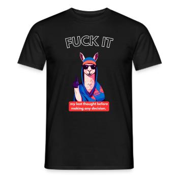 FUCK IT Design - T-shirt homme - noir - Devant - AI Model Male 178 light (178cm)