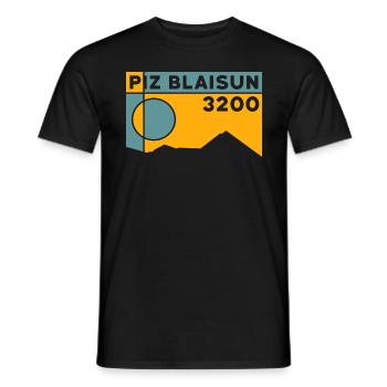 Piz Blaisun Skitour Wandern Ostgrat Höhe Souvenir - Männer T-Shirt - Schwarz - Vorne - AI Model Male 178 light (178cm)