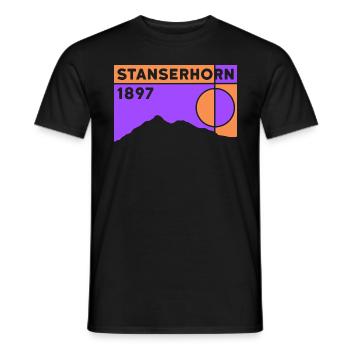 Randonnée au Stanserhorn Souvenir Stans Randonnée - T-shirt homme - noir - Devant - AI Model Male 178 light (178cm)