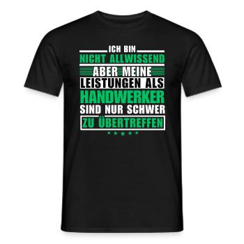 Des performances inégalées en tant qu’artisan - T-shirt homme - noir - Devant - AI Model Male 178 light (178cm)
