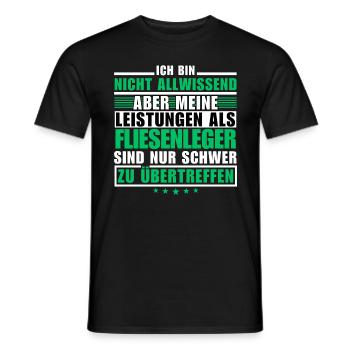Des performances inégalées en tant que carreleur - T-shirt homme - noir - Devant - AI Model Male 178 light (178cm)