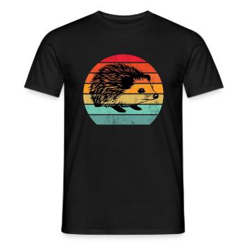 Vintage Retro Igel - Männer T-Shirt - Schwarz - Vorne - AI Model Male 178 light (178cm)