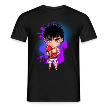 Boxing Chibi - Men's T-Shirt - black - Front - AI Model Male 178 light (178cm)