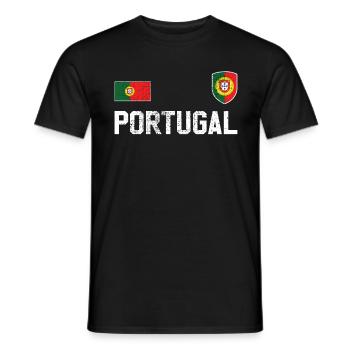 Portugal - Men's T-Shirt - black - Front - AI Model Male 178 light (178cm)