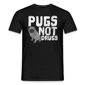 Pugs No Drugs - T-shirt homme - noir - Devant - AI Model Male 178 light (178cm)