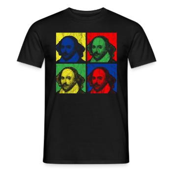 POP ART SHAKESPEARE - Männer T-Shirt - Schwarz - Vorne - AI Model Male 178 light (178cm)