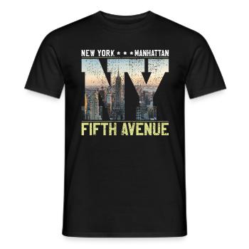 NEW YORK Big Apple City - Men's T-Shirt - black - Front - AI Model Male 178 light (178cm)