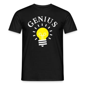 GENIUS SHIRT - Männer T-Shirt - Schwarz - Vorne - AI Model Male 178 light (178cm)