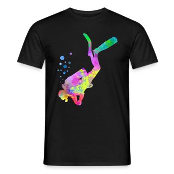 Diver motif - Men's T-Shirt - black - Front - AI Model Male 178 light (178cm)