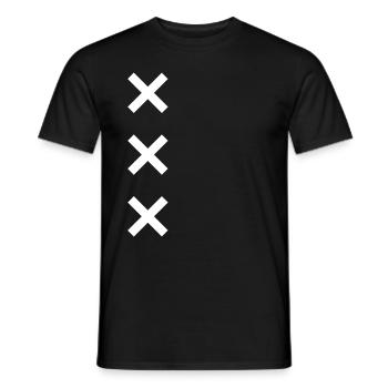 XXX Amsterdam - Men's T-Shirt - black - Front - AI Model Male 178 light (178cm)