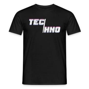 Techno Music Minimal House - Men's T-Shirt - black - Front - AI Model Male 178 light (178cm)