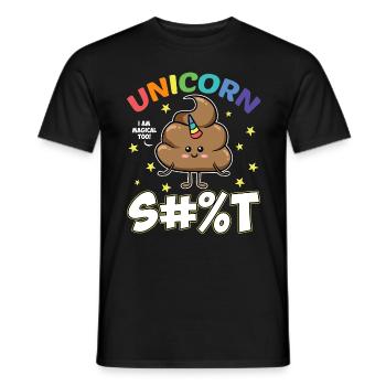 Lustiger Einhorn Haufen Kacke Scheisse Geschenk - Männer T-Shirt - Schwarz - Vorne - AI Model Male 178 light (178cm)